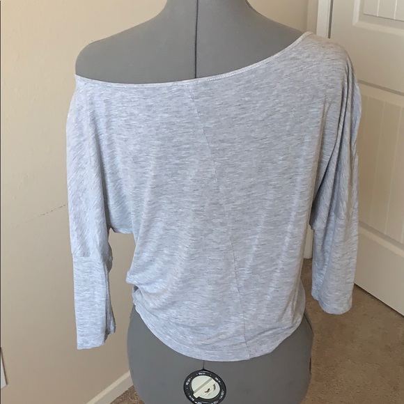 Express gray off the shoulder shirt - Picture 2 of 3